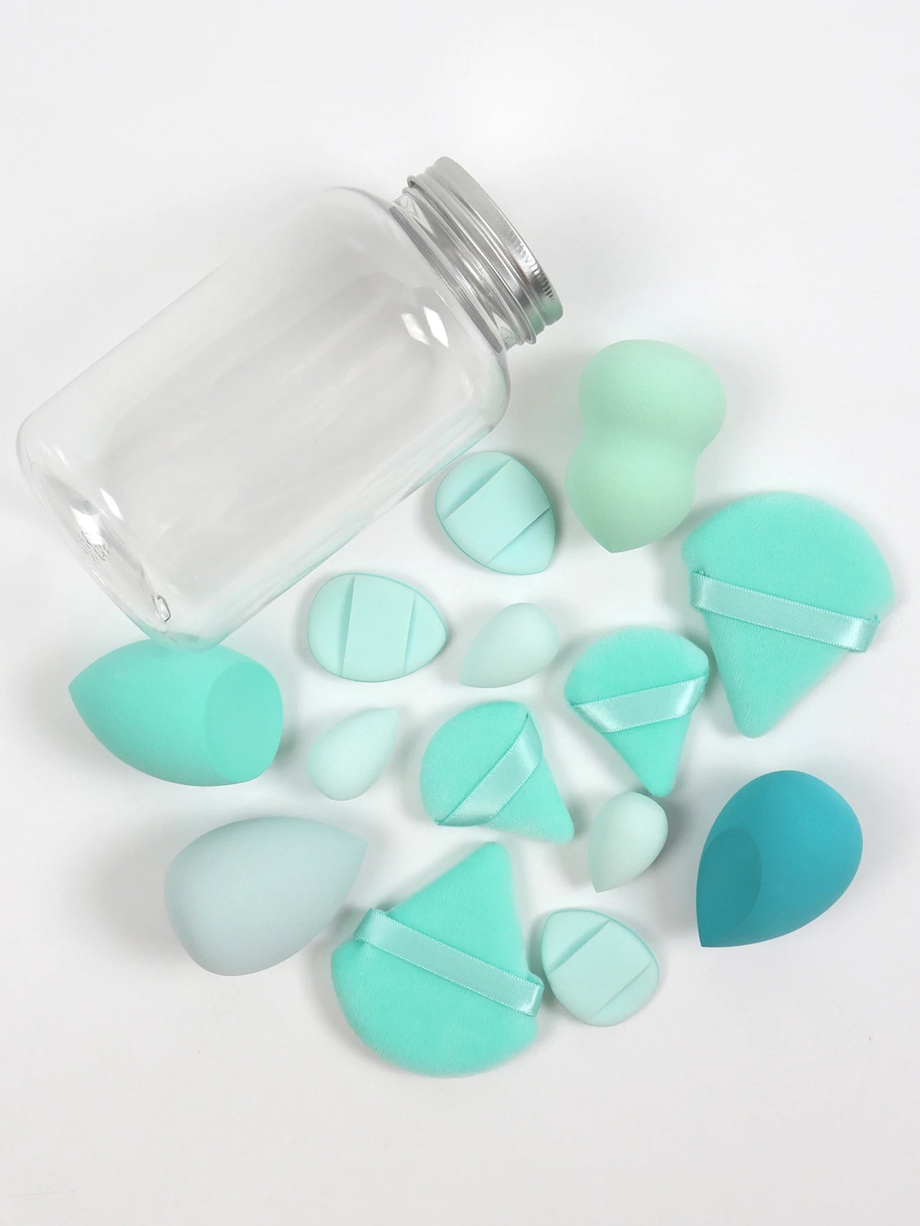 14 Piece Cosmetic Sponge Set, Cosmetic Sponge Finger Puff, Dry and Wet Foundation Make-Up Cosmetic Puff