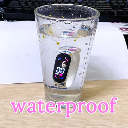 Fashion Stitch Children Watches Girls Waterproof Sport Wristband Women Bracelet  Kids LED Watch Touch Digital Clock