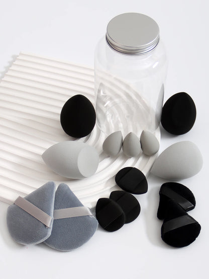 14 Piece Cosmetic Sponge Set, Cosmetic Sponge Finger Puff, Dry and Wet Foundation Make-Up Cosmetic Puff