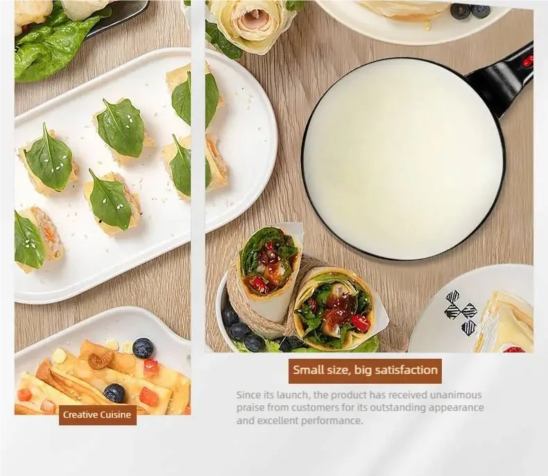 Electric Crepe Maker Cake Maker Machine Breakfast Pizza Baker Pancake Baking Pan Non-Stick Pan Chinese Spring Roll Cooking Pan