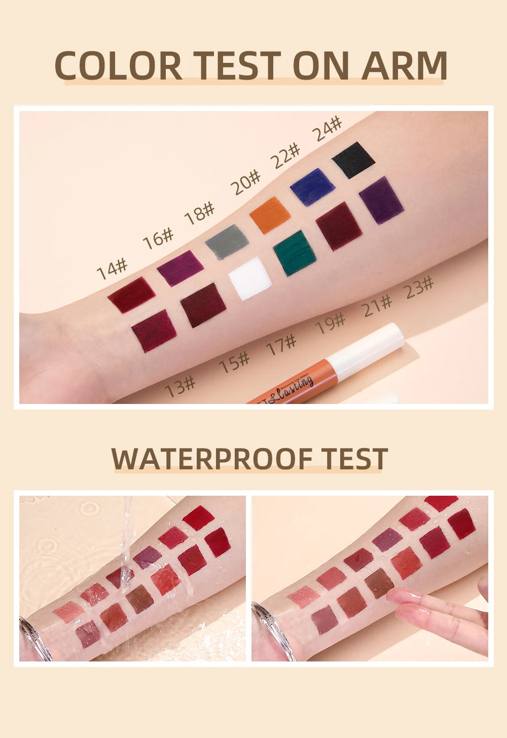 QIBEST Matte Liquid Lipstick Waterproof Long Lasting Lip Gloss Velvet Mate Nude Red Tint Tube Lipsticks Lipgloss Makeup Cosmetic