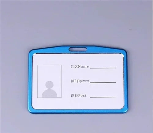 Credit Card Cover Women Aluminum Alloy Work Name Card Holders Case Business Work Card ID Badge Lanyard Holder Metal Bags
