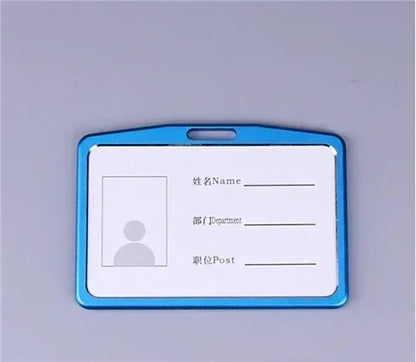 Credit Card Cover Women Aluminum Alloy Work Name Card Holders Case Business Work Card ID Badge Lanyard Holder Metal Bags