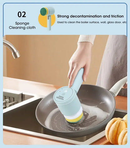 2025 Cordless Electric Spin Scrubber - 5 Brush Heads, IPX7 Waterproof, Rechargeable Bathroom Cleaner for Tile/Shower/Grout