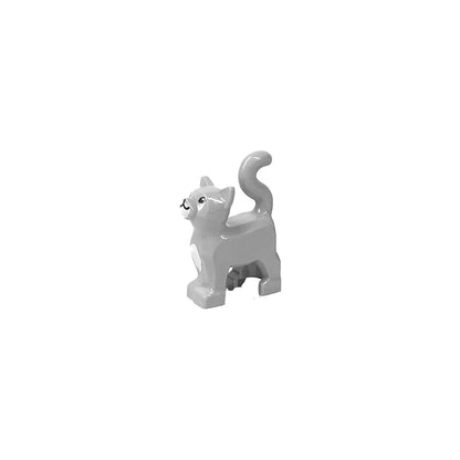 City Animal Zoo Farm Series Building Blocks Street View Panda Brown Bear Cat Pig Long Wool Sheep Cow Cattle Pet Bricks Toys Kids