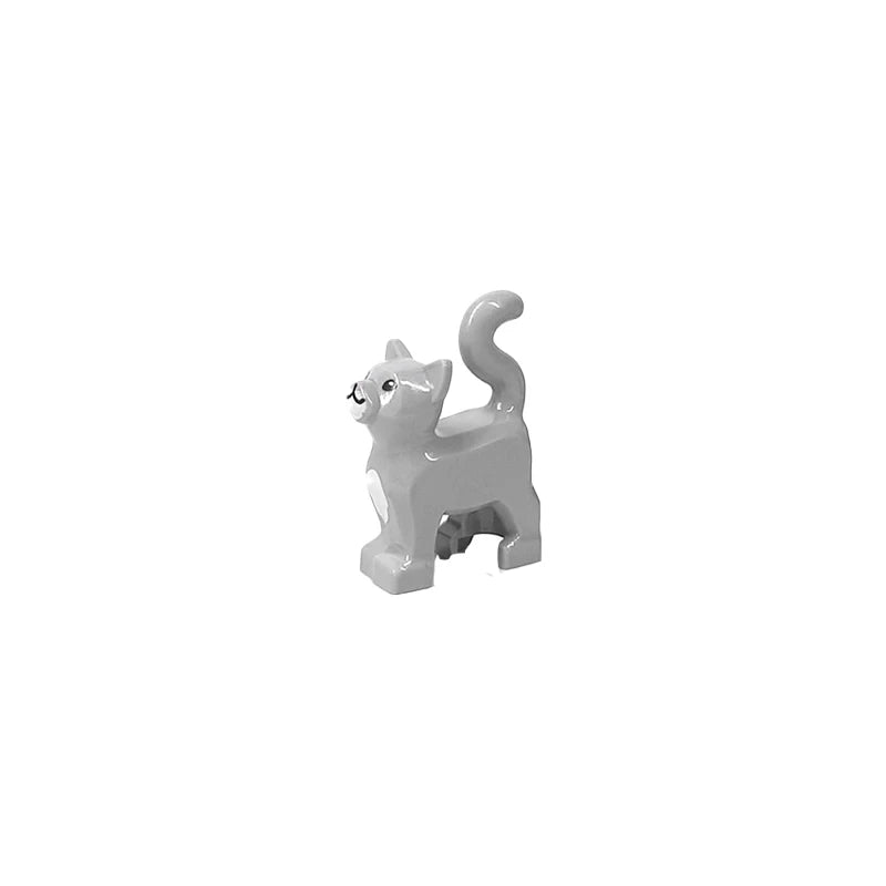 City Animal Zoo Farm Series Building Blocks Street View Panda Brown Bear Cat Pig Long Wool Sheep Cow Cattle Pet Bricks Toys Kids