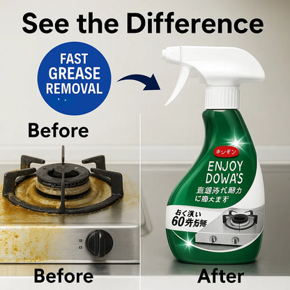 1pc Kitchen Grease Remover Spray, Powerful Stove Degreaser for Heavy Oil Stains, Fast-Acting Foam Cleaner for Cooktop,glass clea