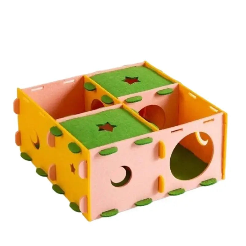 〔CC11〕Removable Felt Maze Hide Nest Hamster Passage Little Pet Nest Sugar Glider Hamster Golden Bear Pet Toy Indoor Pet Supplies