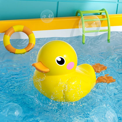 Bath Bathtub Toys for Toddlers 1 2 3 Years Old Duck Rotatable Waterwheel Bathroom Strong Suckers Water Scoop Fun Bath Toys Gifts