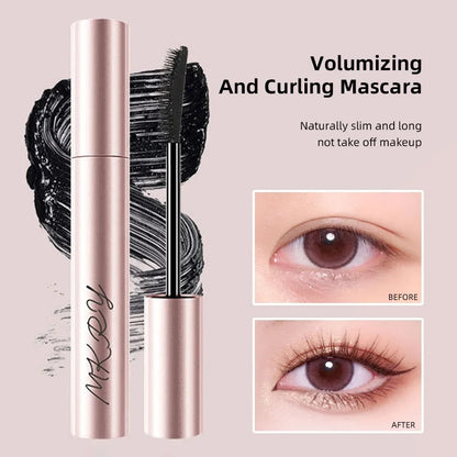 Silk Fiber Matte Mascara Makeup Ultra-Fine Brush Lengthens Eyelashes Waterproof Fast Dry Brown Black Curling Mascara Comestic