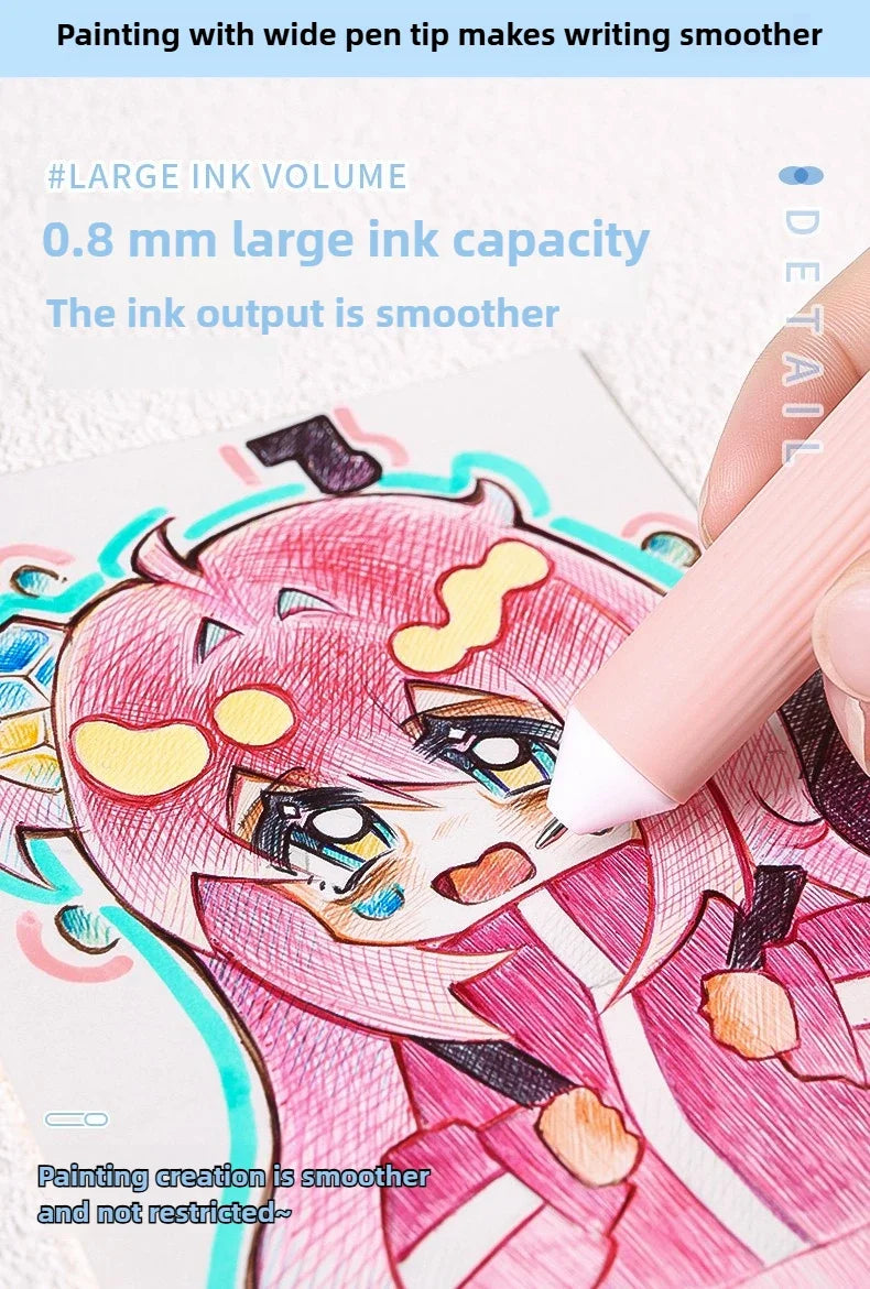 Languo 120 Color Ballpoint Pen 0.8mm Cartoon Soft Grip Press Multicolor Writing Pen for Drawing Overlay School Office Supplies