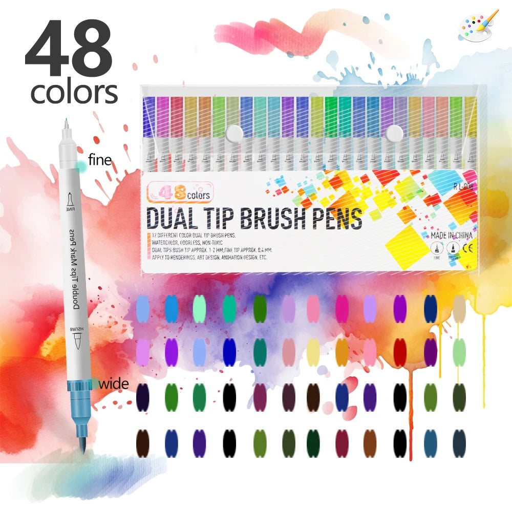 12-72 Colors Art Markers – Waterproof & Quick-Drying | For DIY Painting on Stone, Wood, Paper | Art Stationery & School Supplies