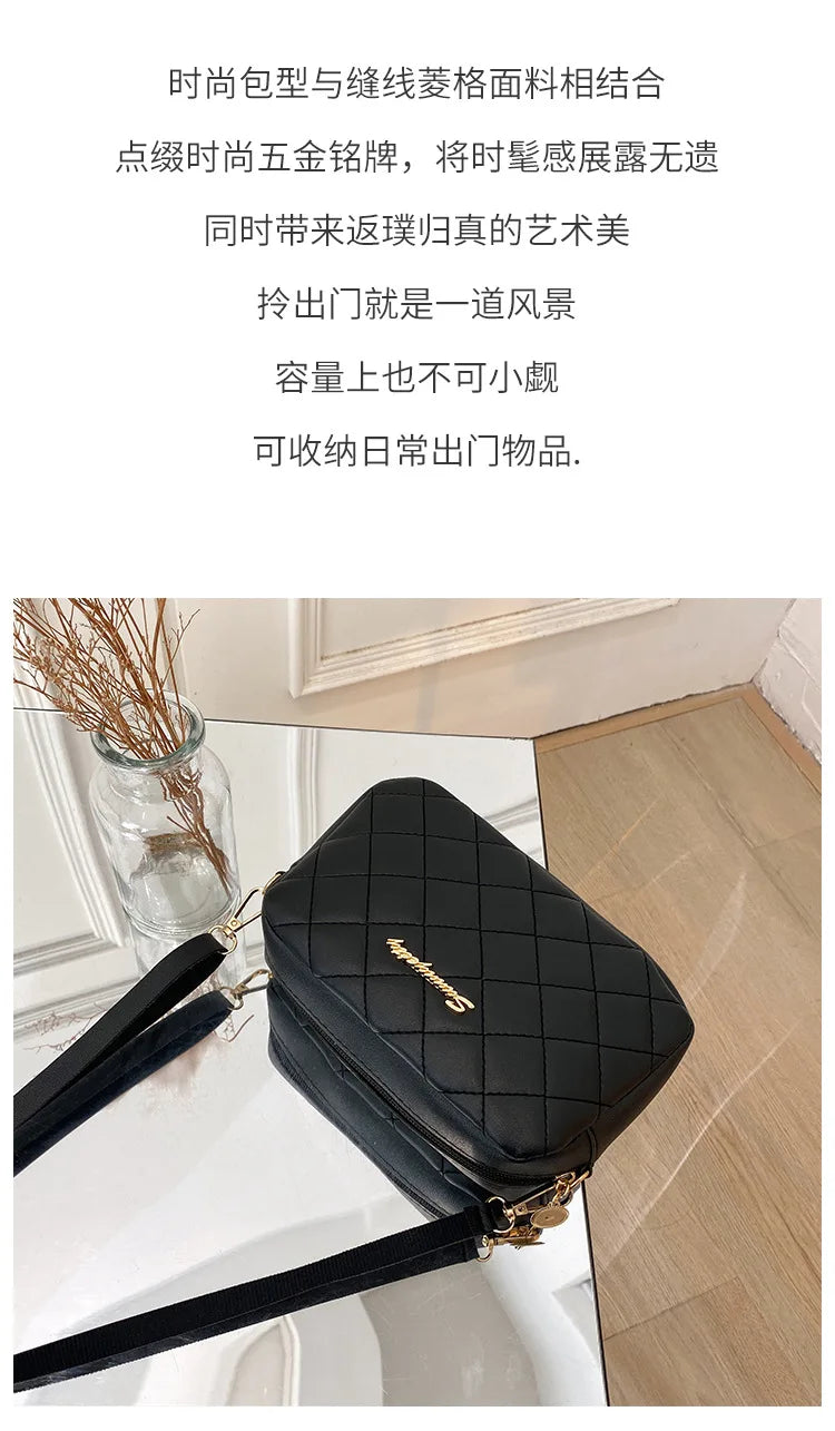 Tassel Small Messenger Bag For Women 2023 Trend Lingge Embroidery Camera Female Shoulder Bag Fashion Chain Ladies Crossbody Bags