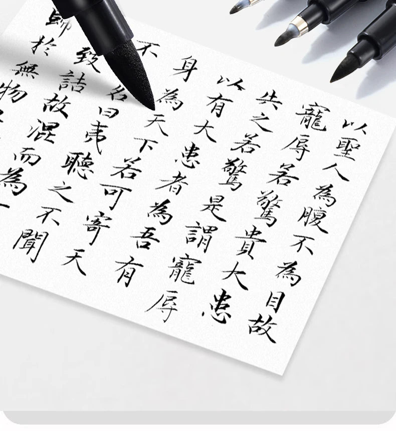4 Pcs Black Hand Lettering Calligraphy Pen Set Drawing Writing Learning Fine Brush Markers Art Supplies Manga Pen