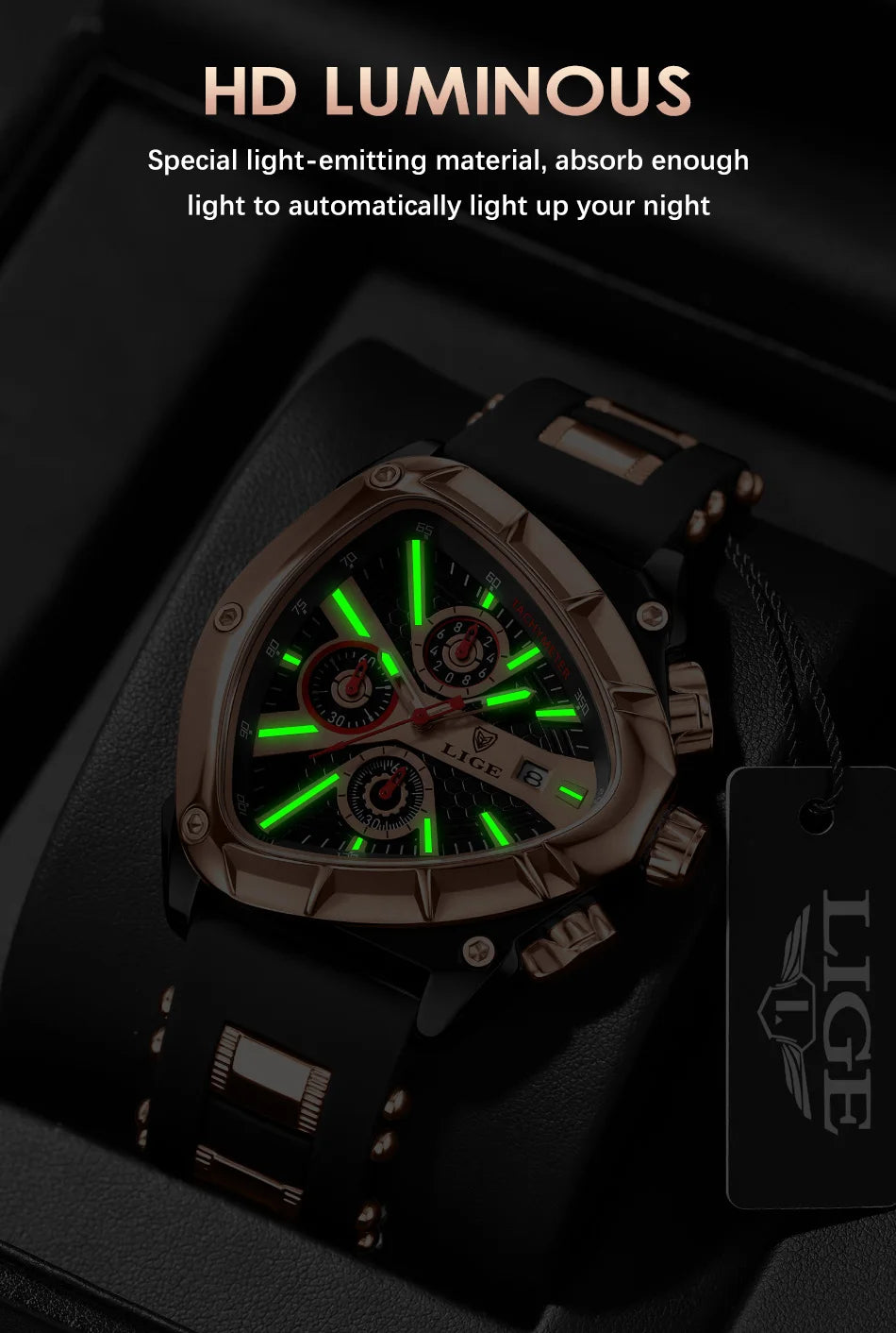 LIGE Original Luxury Men Watch Waterproof Sport Mens Quartz Wrist Watches Business Big Dial Wristwatches Relogio Masculino+BOX