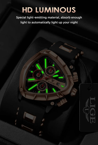 LIGE Original Luxury Men Watch Waterproof Sport Mens Quartz Wrist Watches Business Big Dial Wristwatches Relogio Masculino+BOX