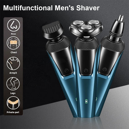 Electric Shaver for Men Facial Beard Hair Remover Chest Nose Hair Trimmer Rechargeable Portable Multifunctional Electric Razor
