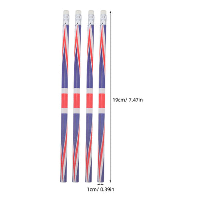 60 Pcs Colored Pattern Pencils England Flag Wooden Sketching Writing Drafting Bulk Solid Color Lead Pencils With Eraser School
