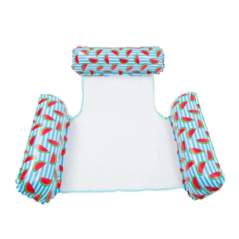 Adult inflatable water mat、Foldable reclining chair with backrest、Inflatable striped floating bed、Single hammock