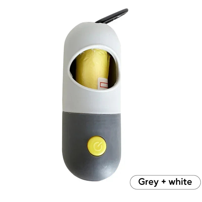LED Lighted Dog Poop Bags Dispenser Portable with 10 Rolls Waste Bags Degradable for Outdoor Night Dog Walking Cat Cleaning