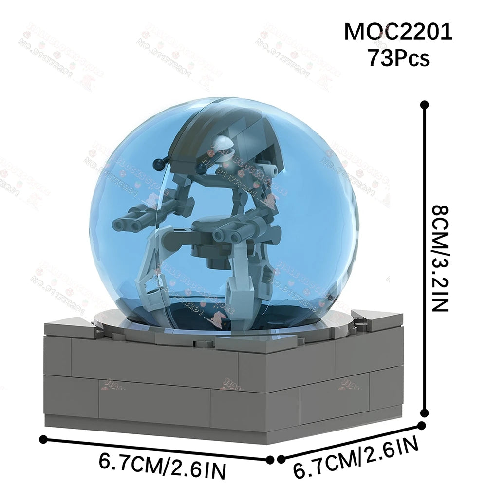 Sci-Fi Movie Series Droid Building Blocks Creative Mini Collector Turret Robot Annihilator Robot Model Bricks Toys For Kids Gift