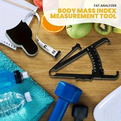 1 Set Body Fat Measuring Device and Waist Tape Combination-Handheld Fat Meter and Tape Measure,Portable Fitness Measurement Too
