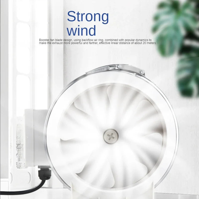 3/4/5/6Inch Industrial Exhaust Fan 220V Grow Silent Pipe Duct Bathroom Extractor Ventilation Kitchen Toilet Wall Air Ventilator