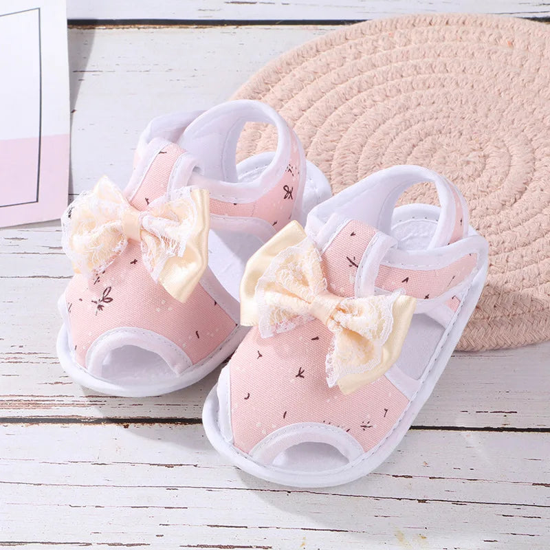 New Children Summer Clogs 0-18M Flower Newborn Infant Baby Girl Princess Bowknot Sandals Toddler Soft Crib Walkers Casual Shoes