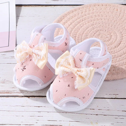 New Children Summer Clogs 0-18M Flower Newborn Infant Baby Girl Princess Bowknot Sandals Toddler Soft Crib Walkers Casual Shoes