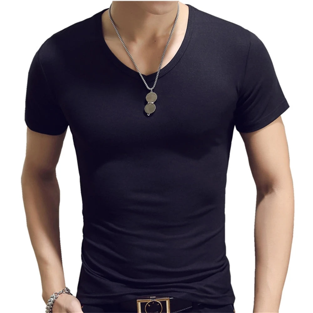 7 Colors Slim Man's T-shirt Short Sleeve Streetwear Gym Clothing Tee Top Plain Running Shirt Camiseta Masculina Tee Shirt Homme