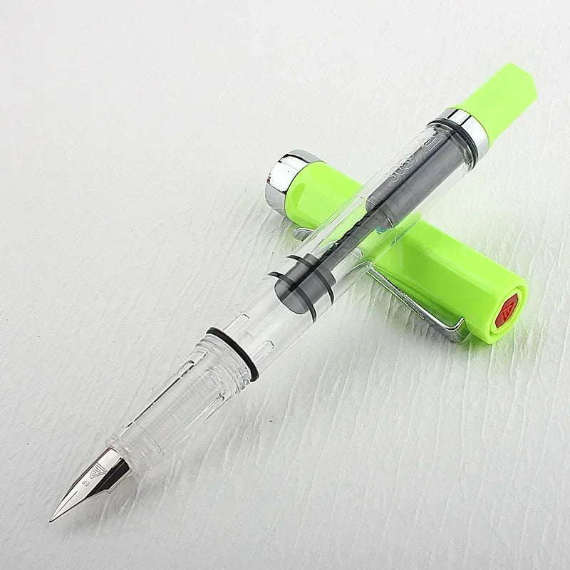High Quality 3059 Piston Fountain Pen Resin Transparent Ink Pen EF/F Nib 0.38/0.5mm Fountain Pen Business Gif
