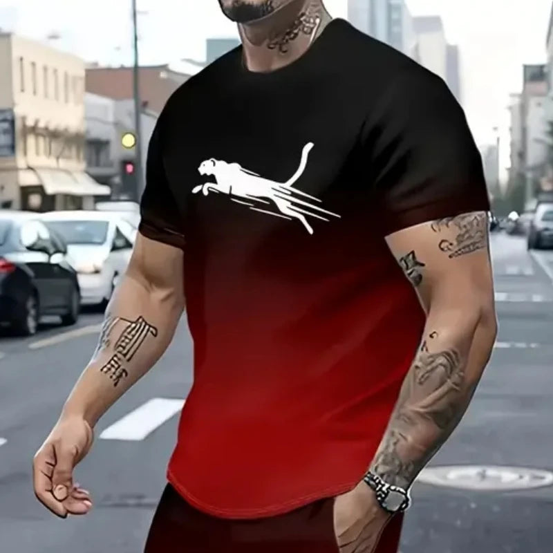 Animal T-Shirts For Men 3d Print T-Shirt Mens Sports T-Shirt Street Fashion Short Sleeve Tee Shirts Loose Oversized Men