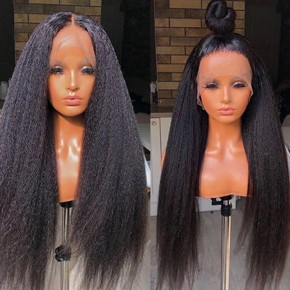 Kinky Straight Human Hair Wigs 13x4 Lace Front Wigs For Women HD Glueless Wig Human Hair Brazilian 4x4 Lace Closure Wig On Sale
