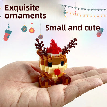 Christmas Gifts Building Block Series Santa Claus Reindeer Puzzle Assembly Bricks Table Decoration Toys for Child Chrismas Gift