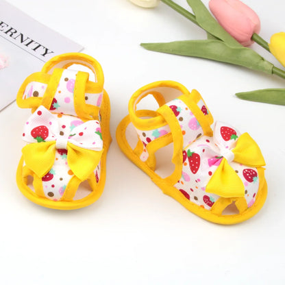 New Children Summer Clogs 0-18M Flower Newborn Infant Baby Girl Princess Bowknot Sandals Toddler Soft Crib Walkers Casual Shoes