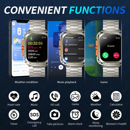 LIGE New 2.1" Ultra HD NFC Bluetooth Call Smart Watch Men Compass GPS Track 460mAH Battery Waterproof Watches For Android IOS