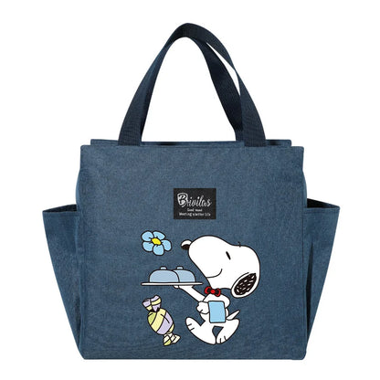 Snoopys Portable Lunch Drink Carrier Insulated Bag Fresh Cooler Pouch Food Thermal Box Tote Picnic Container Bags Cute Kids Gift