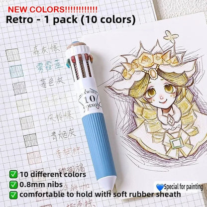 Languo 120 Color Ballpoint Pen 0.8mm Cartoon Soft Grip Press Multicolor Writing Pen for Drawing Overlay School Office Supplies