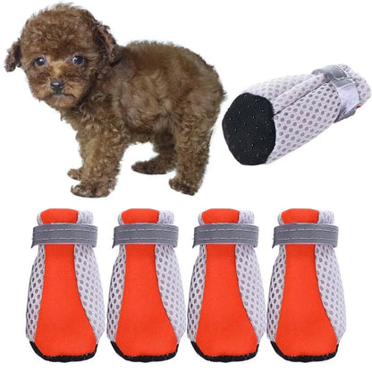 Safe Anti-slip with Reflective Stripe Hot Pavement Mesh for Poodle Yorkshire Pet Supplies Dog Shoes Pet Rain Boots Dog Boots
