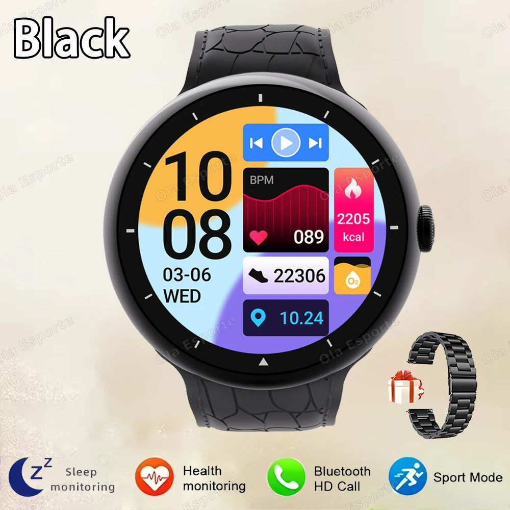 Smart Watch 2.09-inch AMOLED Screen Bluetooth Call Compass Tracker Men Sports Watches Health Monitor Women Smartwatch Waterproof
