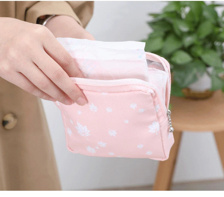 Women Small Cosmetic Bag Set Zipper Girls Mini Sanitary Napkins Makeup Lipstick Bags Travel Earphone Coin Organizer Pouch Bags