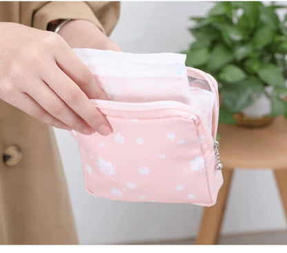 Women Small Cosmetic Bag Set Zipper Girls Mini Sanitary Napkins Makeup Lipstick Bags Travel Earphone Coin Organizer Pouch Bags