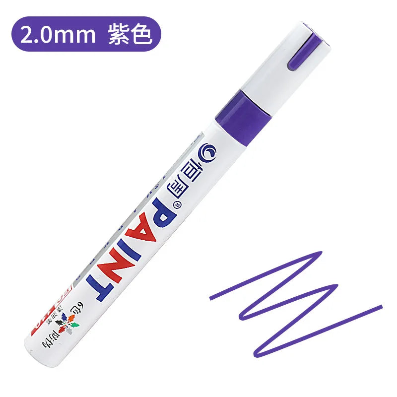 12Colors Waterproof Colorful Paint Marker Pens Permanent Paint Marker White Tire Tread Rubber Fabric Paint Metal