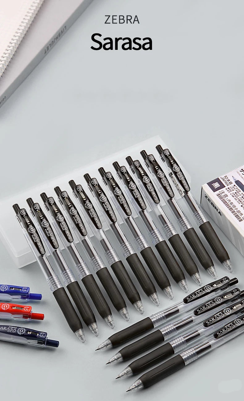 Zebra Sarasa Clip 0.5mm Black Blue Red Retractable Gel Pens Ballpoint for Writing Office Accessory School Supplies Stationery