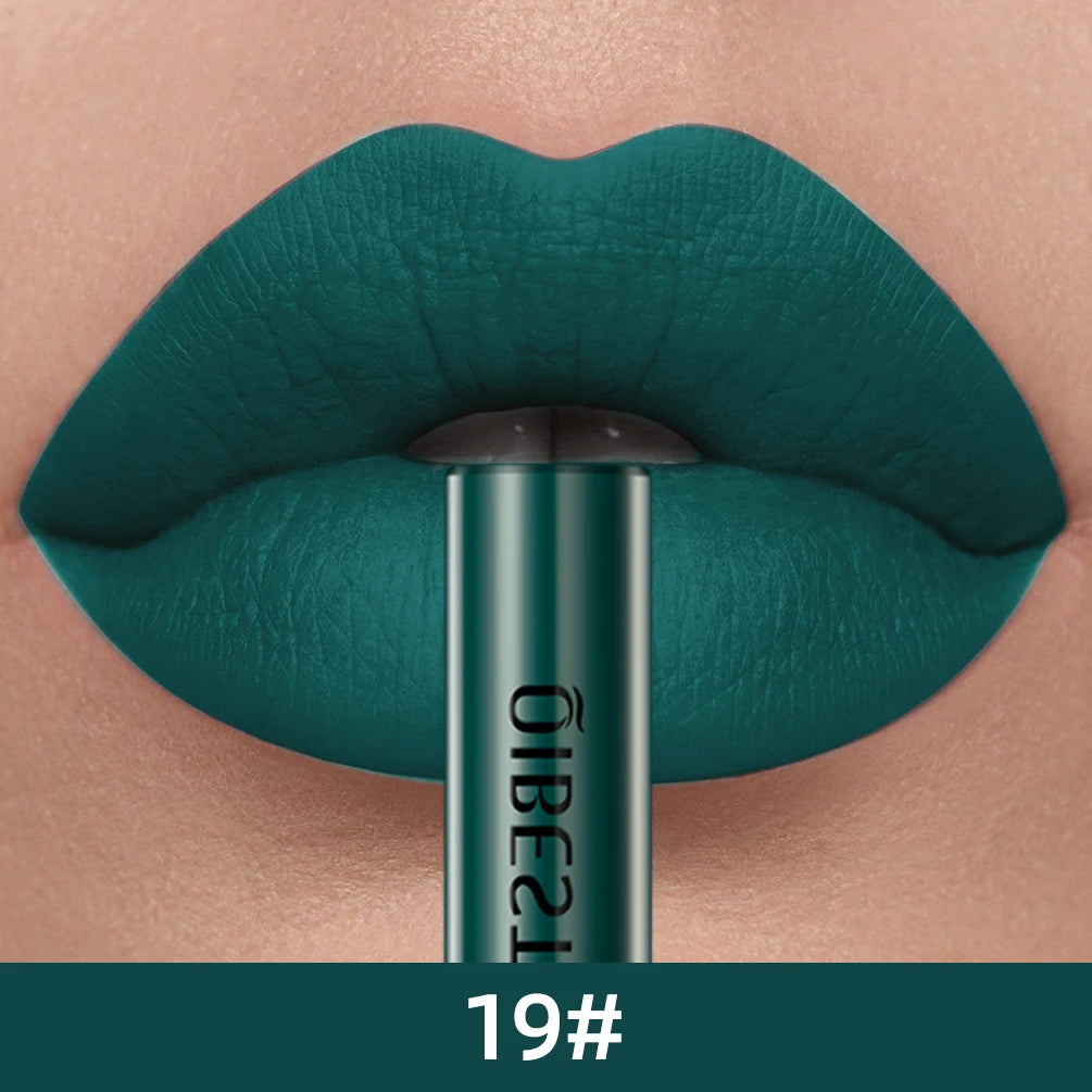 QIBEST Matte Liquid Lipstick Waterproof Long Lasting Lip Gloss Velvet Mate Nude Red Tint Tube Lipsticks Lipgloss Makeup Cosmetic
