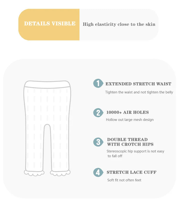 Summer Girls Pants Mesh Thin Baby Lace Pantyhose Outside Wear Summer Baby Stockingds Anti-Mosquito Kids Leggings For Girls