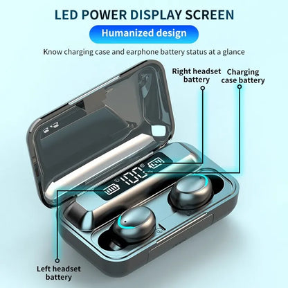 New TWS F9 Wireless Bluetooth Headset 5.0 Earphones Bluetooth Headphones with Mic Earbuds 2000mAh Charger Box LED Display Fone