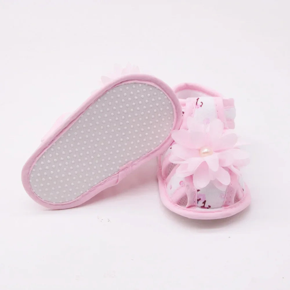 New Children Summer Clogs 0-18M Flower Newborn Infant Baby Girl Princess Bowknot Sandals Toddler Soft Crib Walkers Casual Shoes