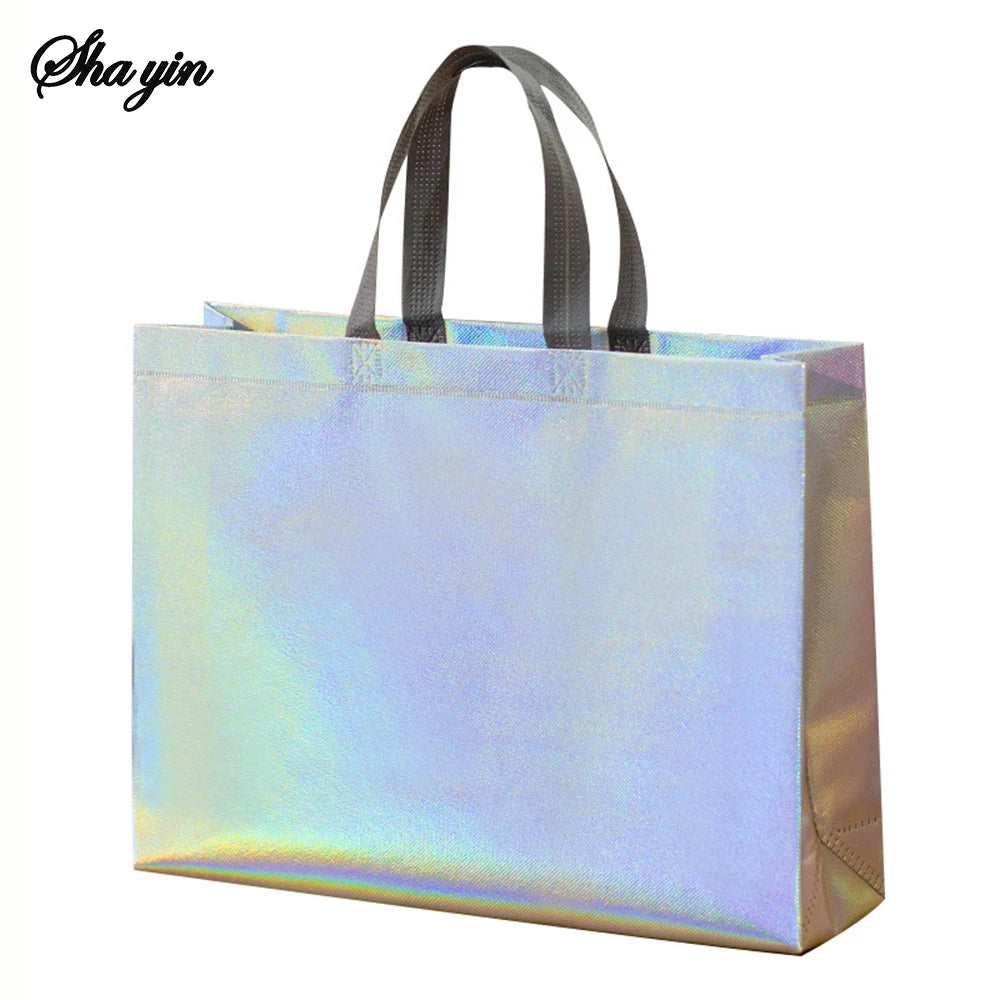 Organizer Silver Reusable Gift Tote Grocery Shopping Bags Apply To Bridesmaids Birthday Party Wedding, Bachelor Party Supplies