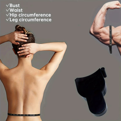 1 Set Body Fat Measuring Device and Waist Tape Combination-Handheld Fat Meter and Tape Measure,Portable Fitness Measurement Too